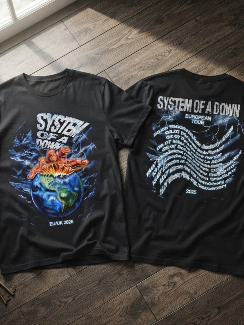 System Of A Down European Tour 2026 Graphic Black T-Shirt